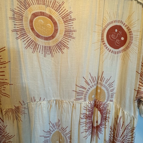 Urban Outfitters Cream and Brown Midi Dress - Picture 6 of 7